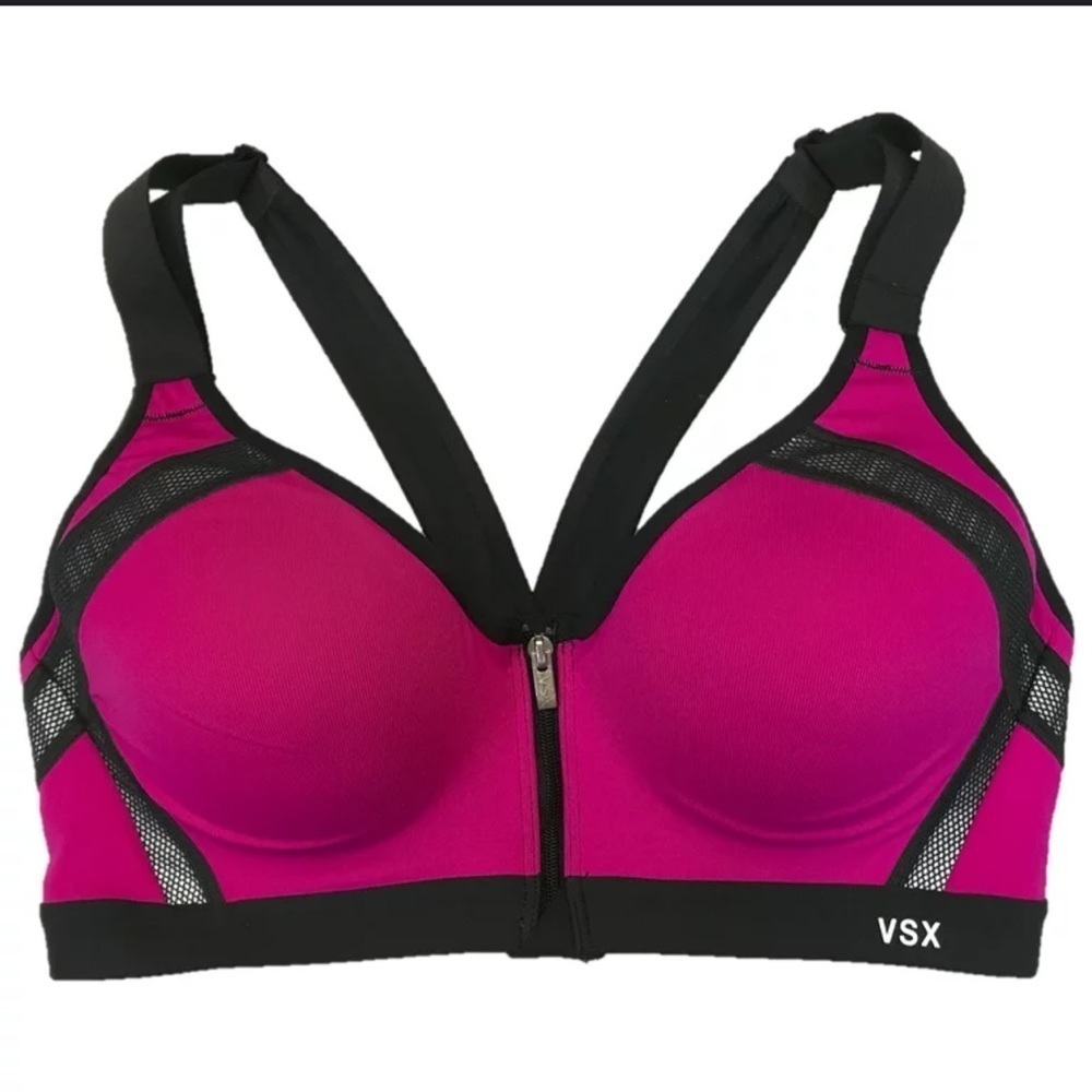 Victoria's Secret Incredible Front Close‎ Sports Bra reflective pink size 32C🟦